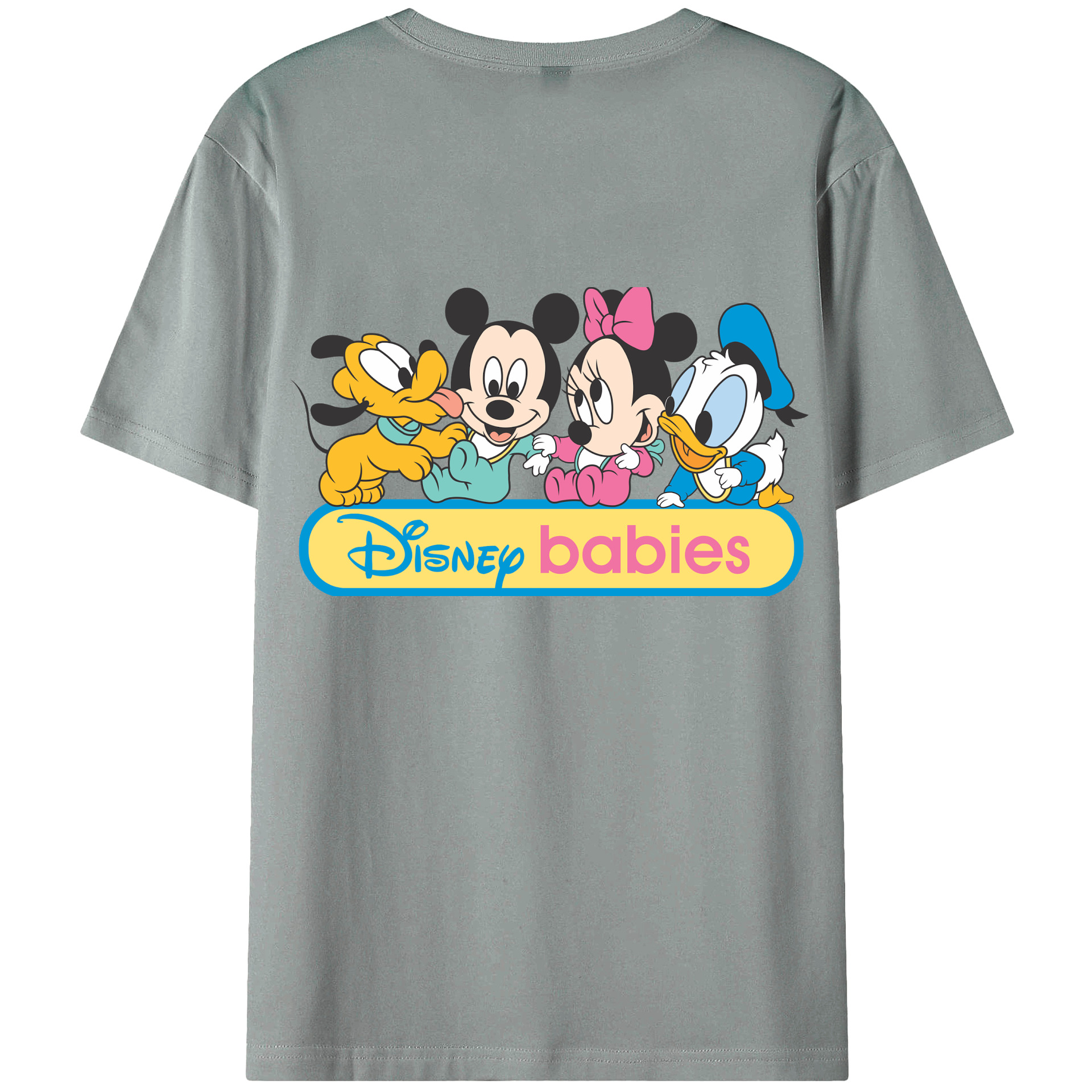 ミッキーマウス Mickey Mouse 綿100％ メンズ半袖Tシャツ（バックプリント） 通気性